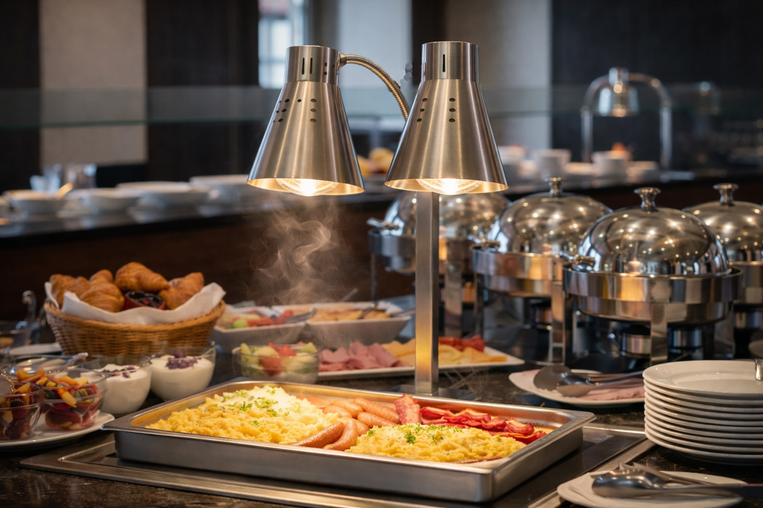 料理を温かく見せながら提供するイメージ