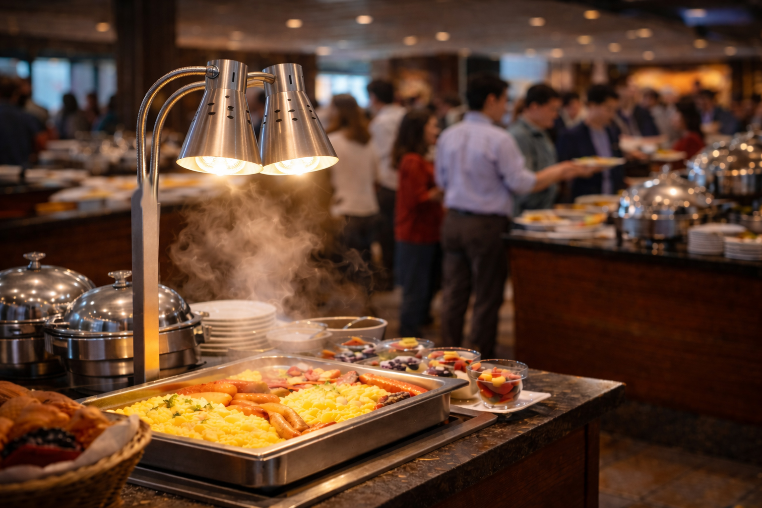 ビュッフェで照明と保温を兼ねる演出のイメージ